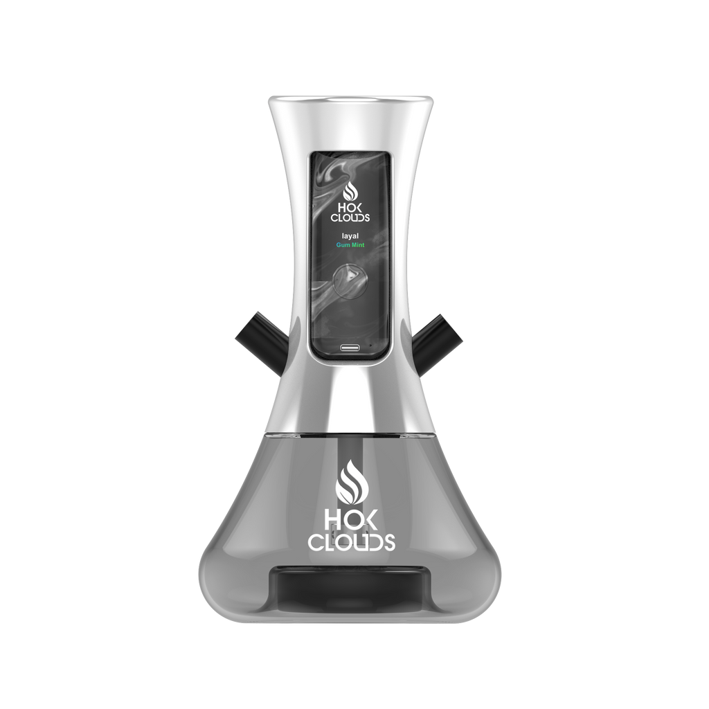 HOK CLOUDS E-SHISHA - Steel Dual Hose + Disposable Pod